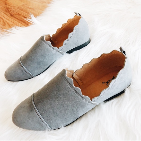 The Lee Scalloped Faux Suede Loafer in Slate - Picture 8 of 8